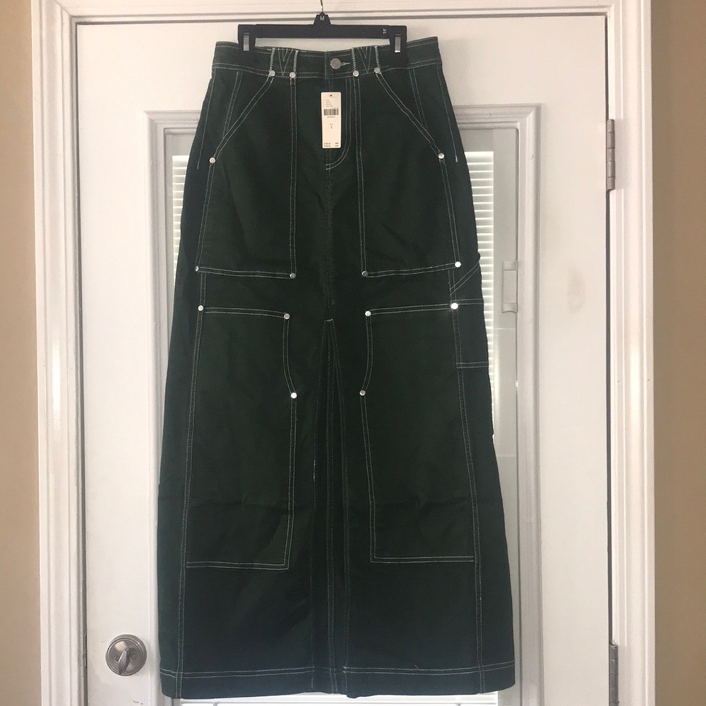 Pilcro Carpenter Maxi Womens Skirt Brand New with tags size 2 green in color